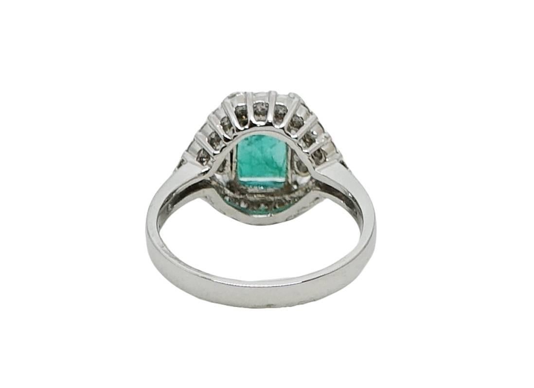 1.83 Carat Emerald Diamond Engagement Ring In Excellent Condition For Sale In Naples, FL