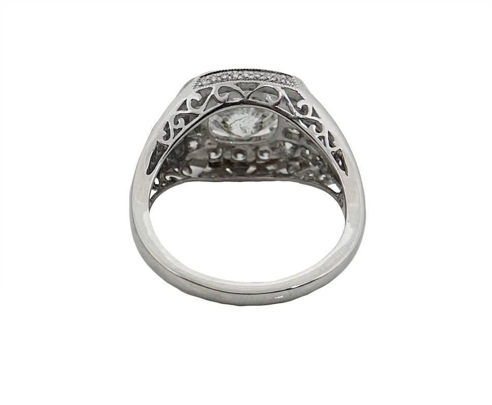 2.29 Carat Diamond Platinum Engagement Ring In Excellent Condition For Sale In Naples, FL
