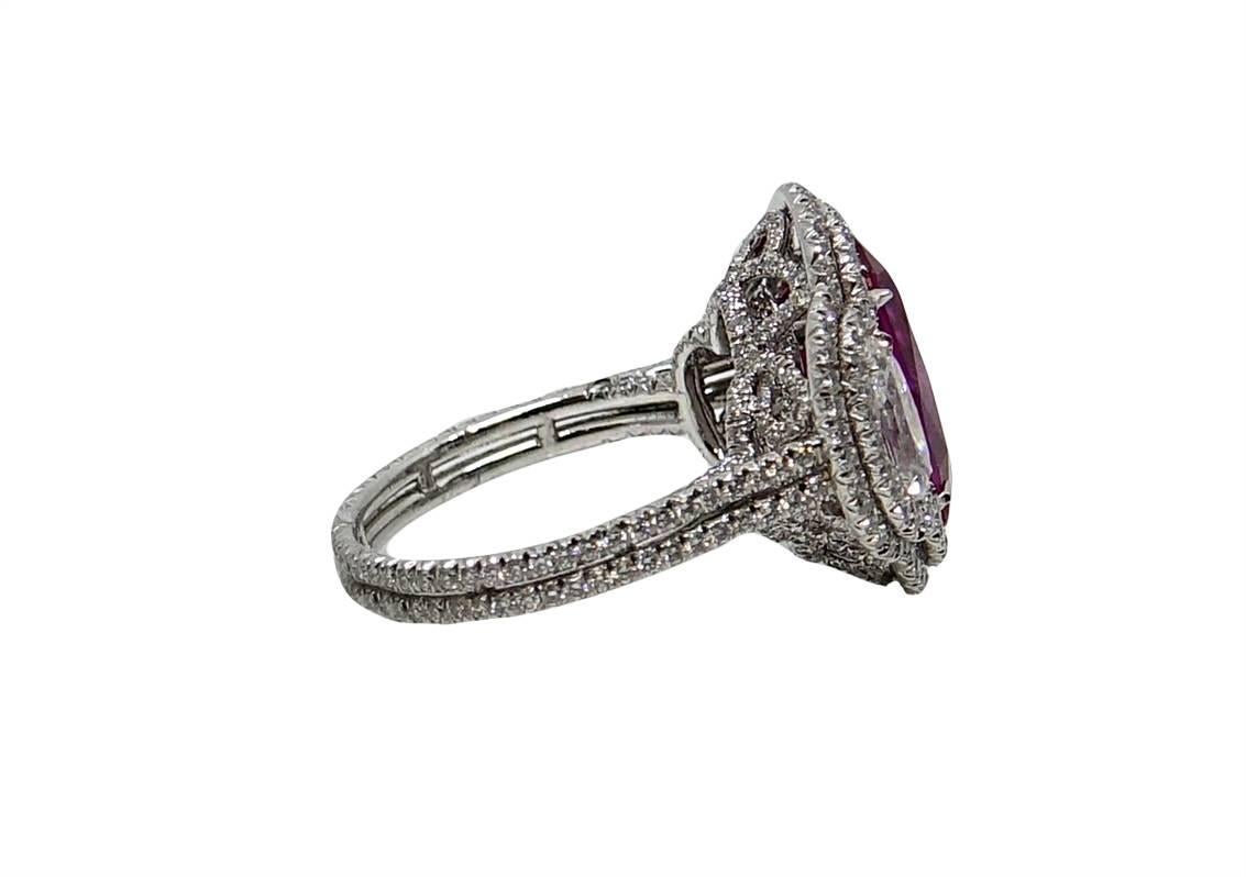 burmese ruby and diamond ring