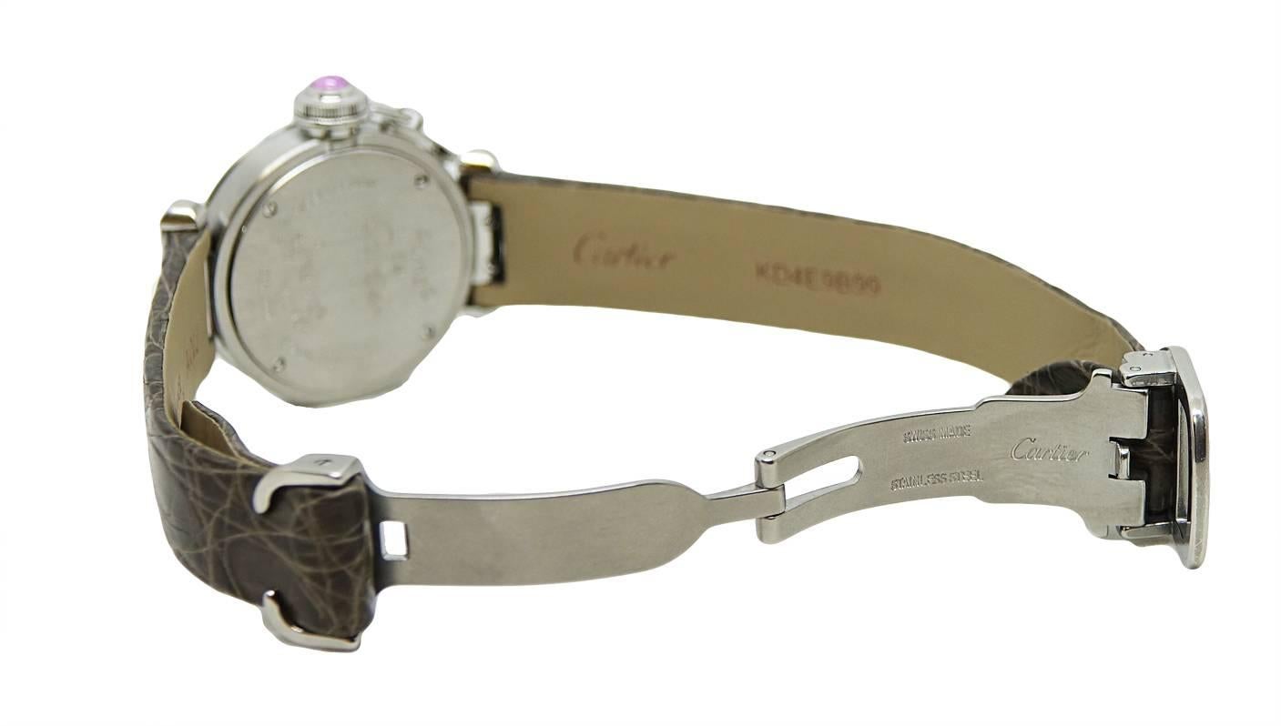 Cartier Ladies Stainless Steel Miss Pasha Quartz Wristwatch 2