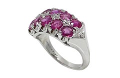 3.20 Carats No Heat Burma Pink Sapphire Platinum Ring