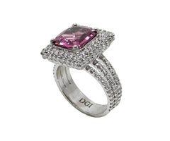 4.95 Carat Natural Spinel and Diamond Platinum Ring