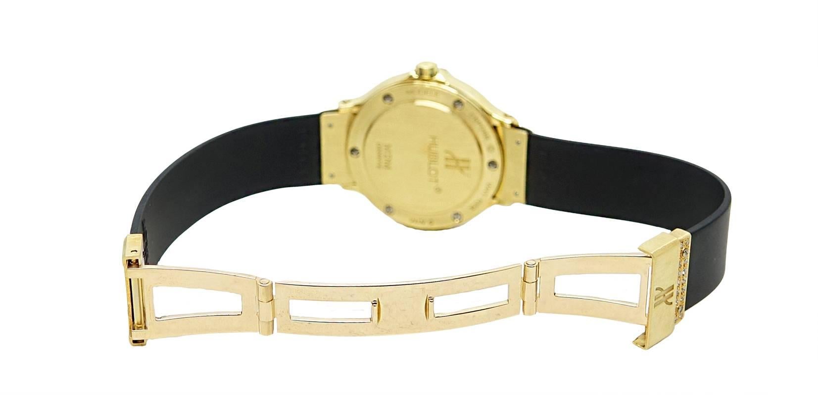 Hublot Ladies Yellow Gold Diamond Sapphire Teddy Bear Wristwatch 1