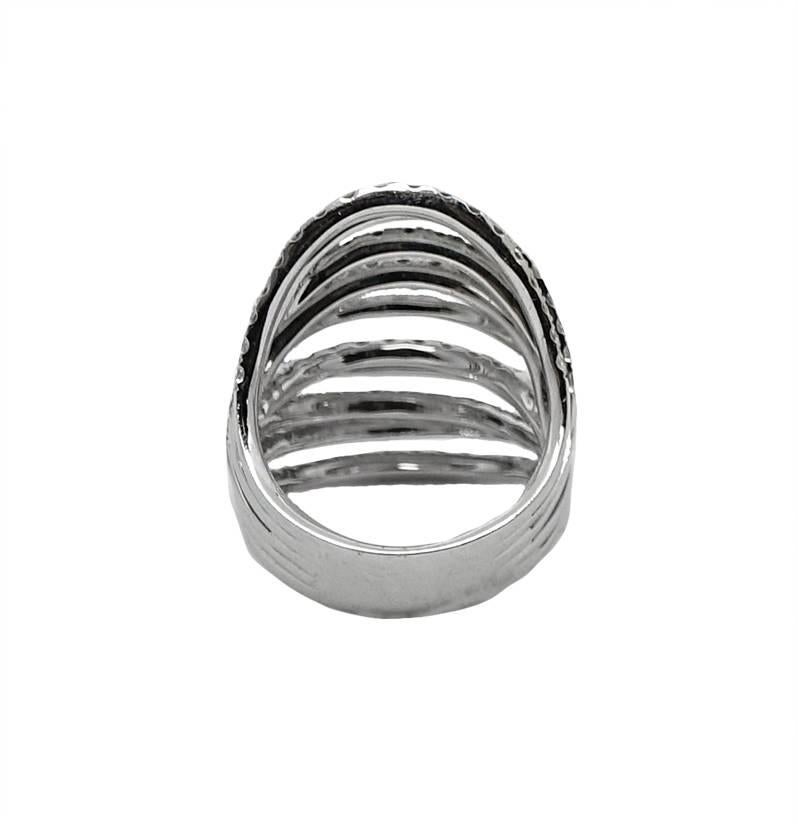 Women's or Men's Diamond White Gold Ring For Sale