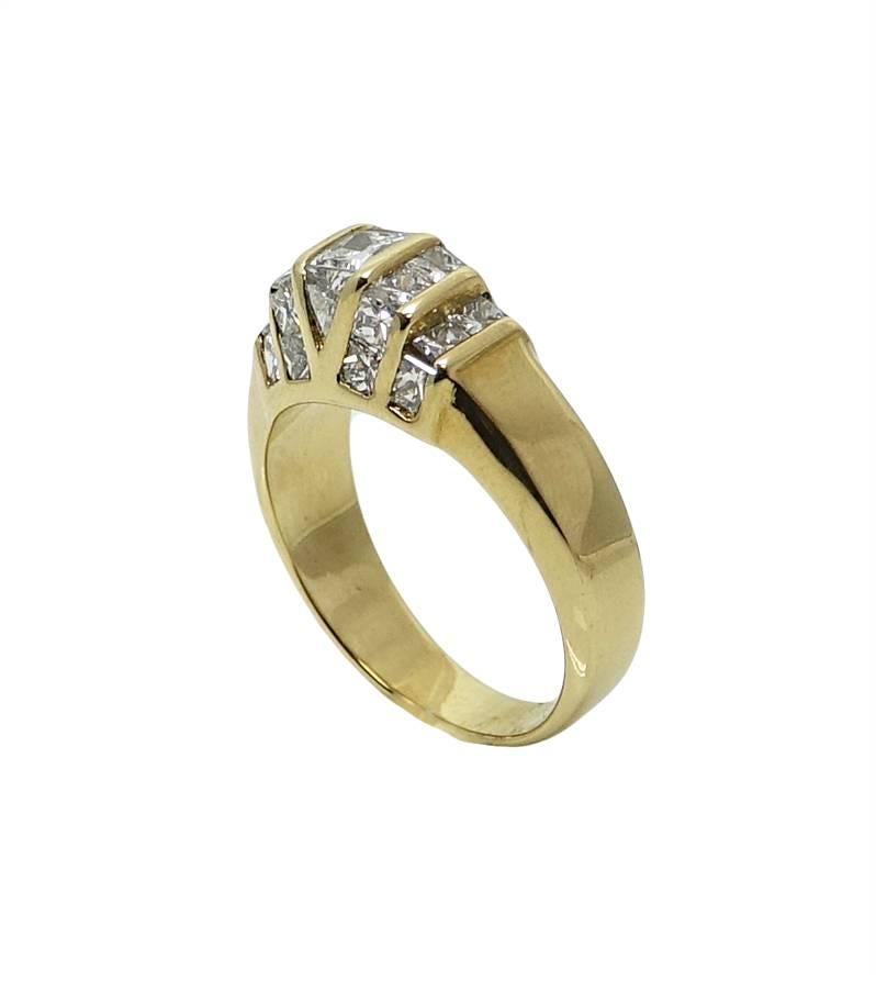 1.50 Carat Diamond Yellow Gold Ring In Excellent Condition For Sale In Naples, FL