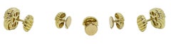 Yellow Gold Tuxedo Cufflink and Shirt Stud Set