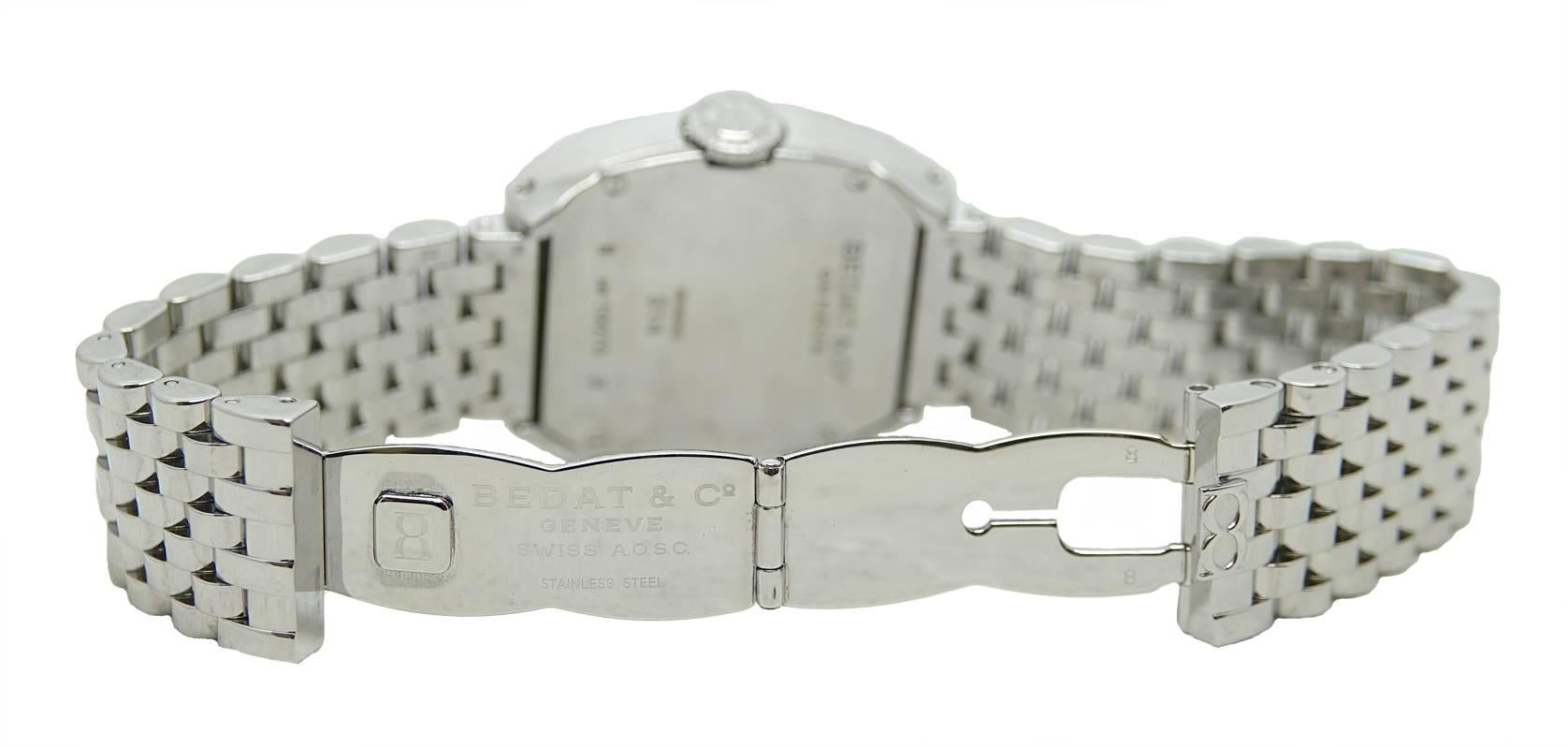Bedat & Co Stainless Steel No 3 Double Diamond Bezel Manual Wristwatch Ref. 314  For Sale 1