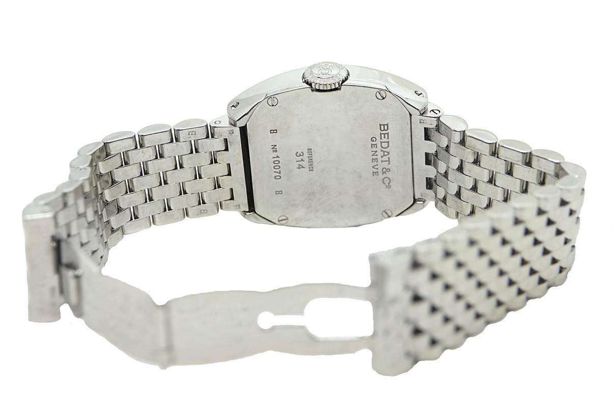 Bedat & Co Stainless Steel No 3 Double Diamond Bezel Manual Wristwatch Ref. 314  For Sale 2