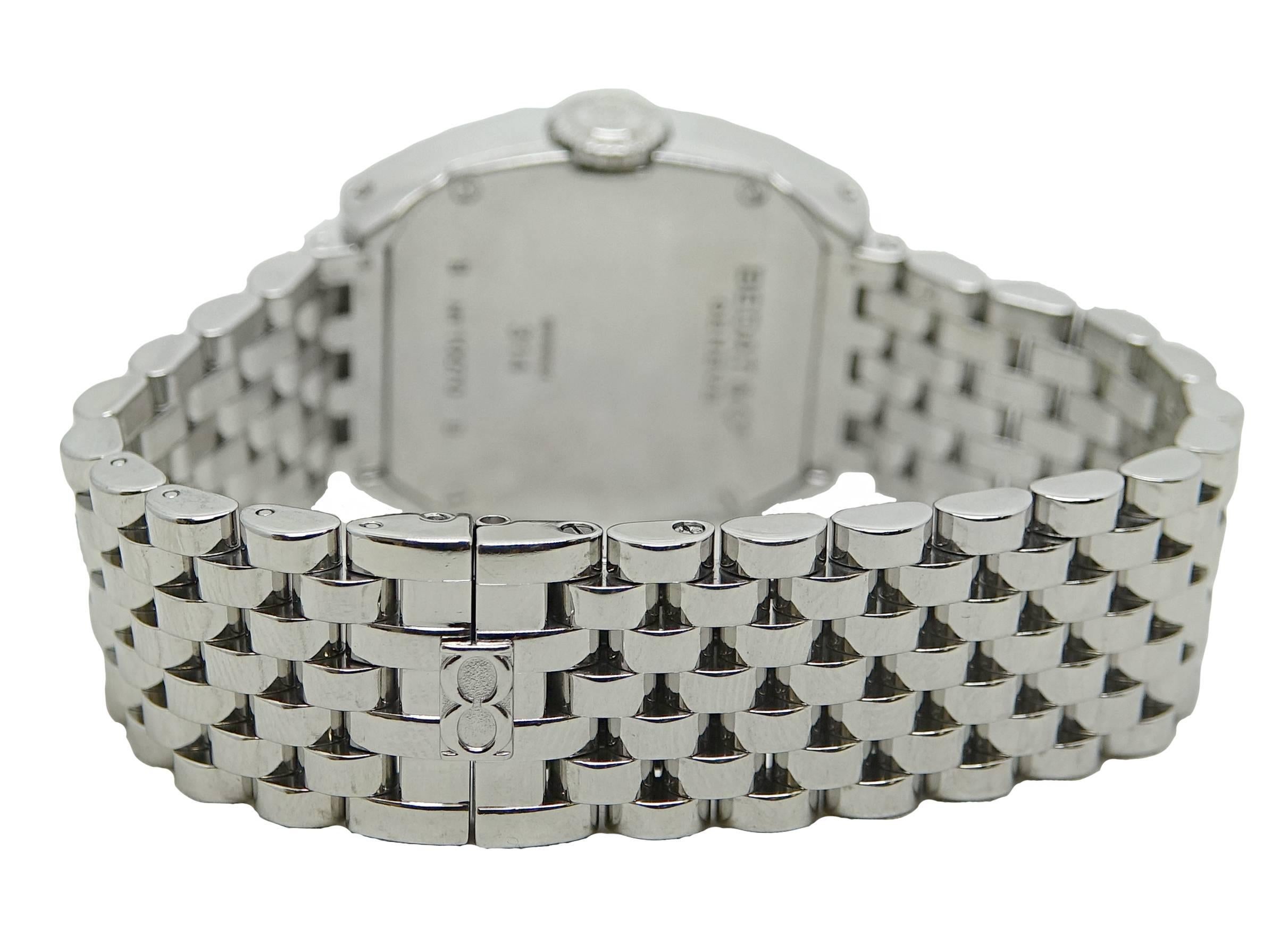 Women's or Men's Bedat & Co Stainless Steel No 3 Double Diamond Bezel Manual Wristwatch Ref. 314  For Sale