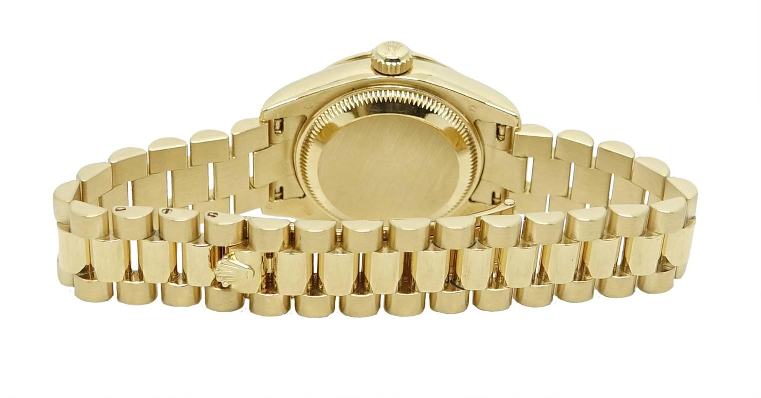 Rolex Ladies yellow gold President Diamond Bezel Automatic wristwatch ref 179138 For Sale 1