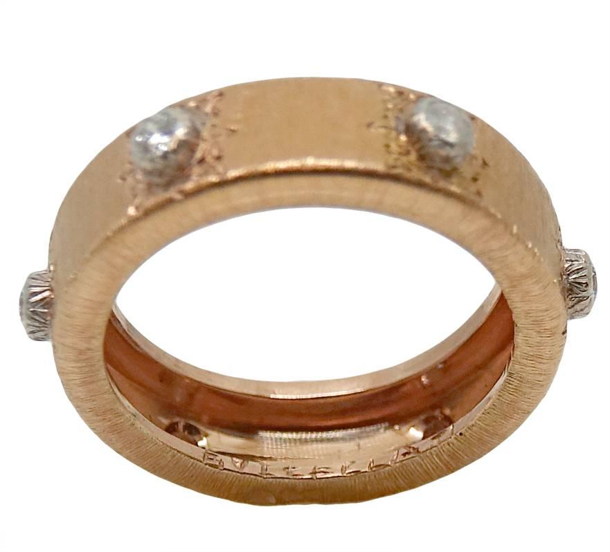 Women's or Men's Buccellati Classica Band Rose Gold Ring For Sale