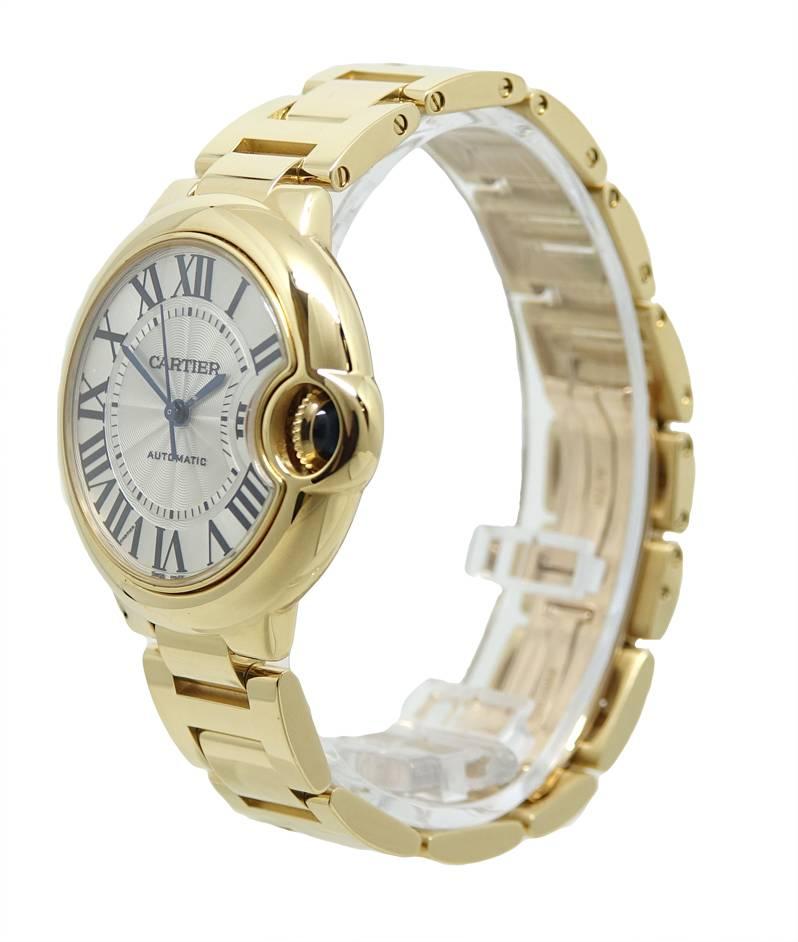 Cartier Yellow Gold Ballon Bleu Automatic Wristwatch Ref WGBB005 In Excellent Condition For Sale In Naples, FL
