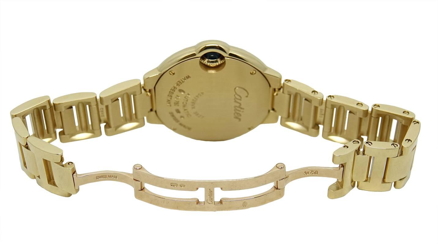 Cartier Yellow Gold Ballon Bleu Automatic Wristwatch Ref WGBB005 For Sale 1