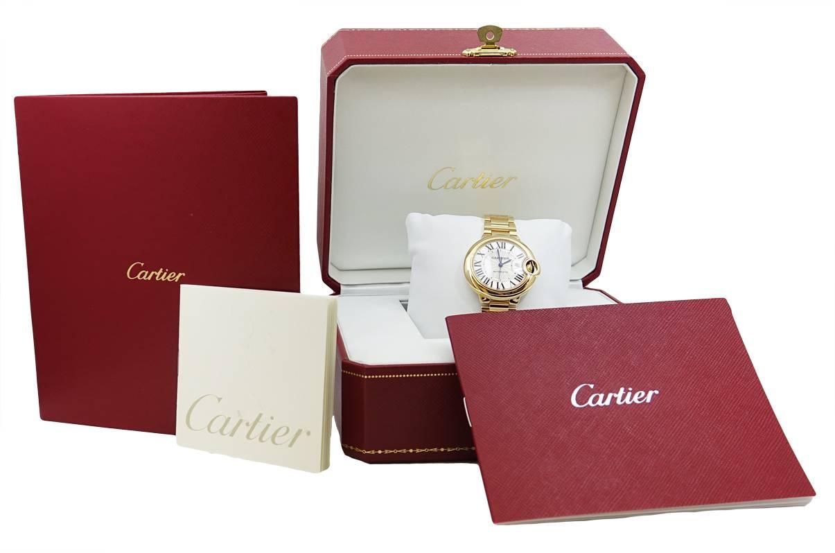 Cartier Yellow Gold Ballon Bleu Automatic Wristwatch Ref WGBB005 For Sale 3