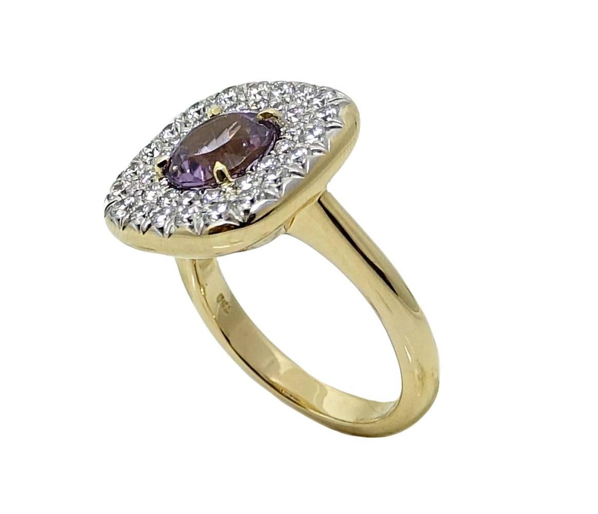 Pamela Huizenga 1.83 Carat Lilac Tourmaline Yellow Gold Ring In New Condition For Sale In Naples, FL