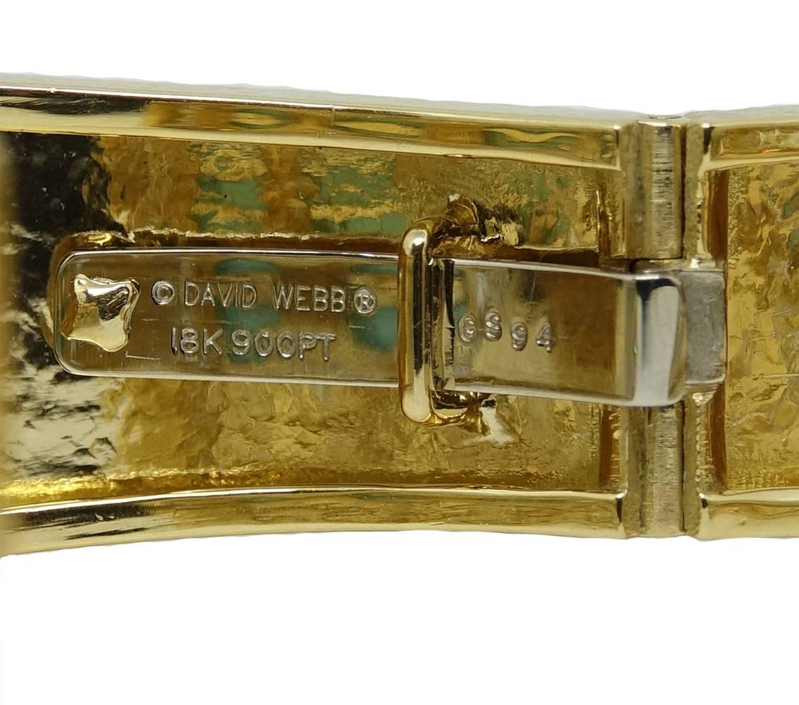 David Webb Turquoise and Diamonds Yellow Gold Cuff For Sale 1