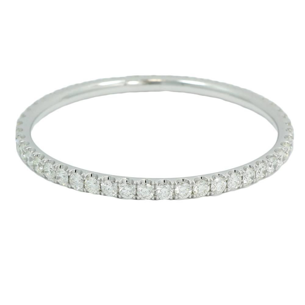 13.27 Carat Total Weight White Gold Eternity Bangle Bracelet For Sale