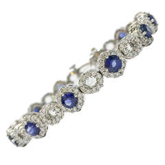 Exquisite Modern Sapphire Diamond Bracelet