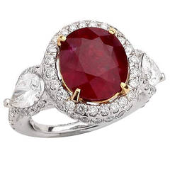 8.54 Carat Mozambique Ruby and Diamond Engagement Ring