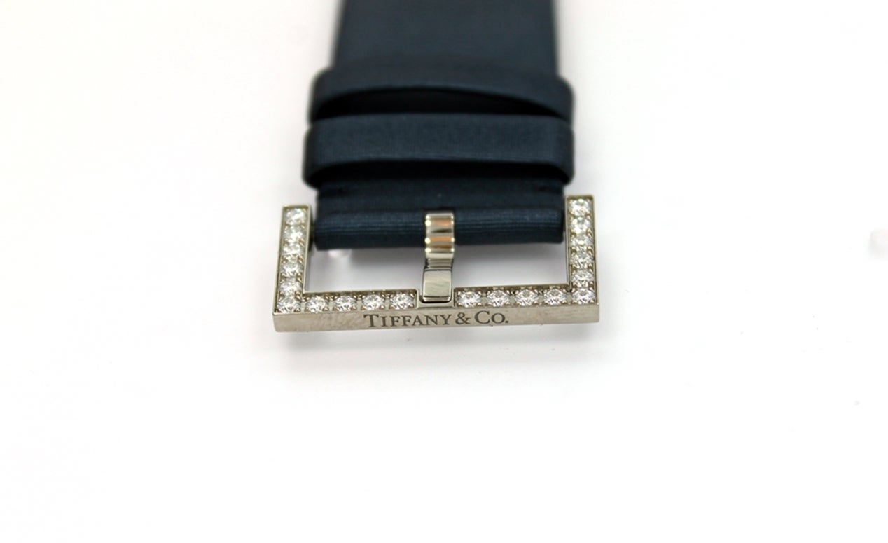 Modern Tiffany & Co. Lady's White Gold Diamond 5AV Quartz Wristwatch For Sale