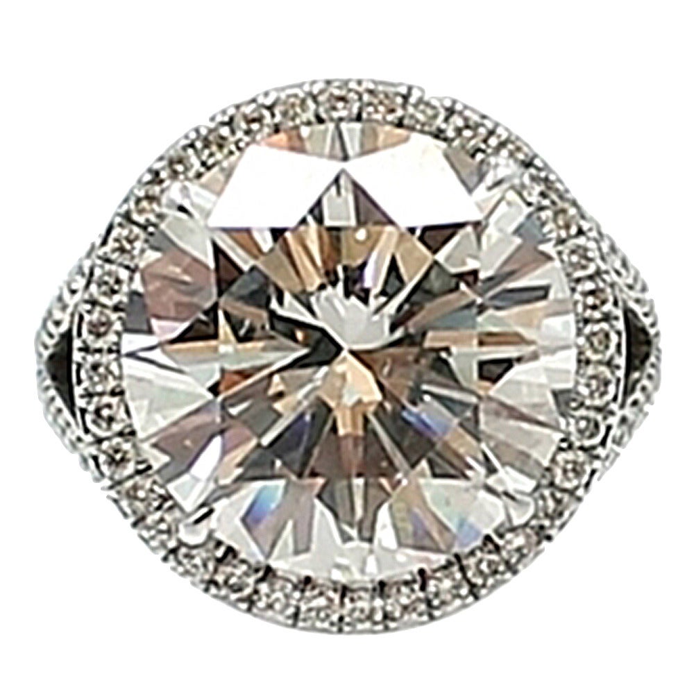 10.01 Carat EGL-US Cert Round Brilliant Diamond Platinum Engagement Ring For Sale