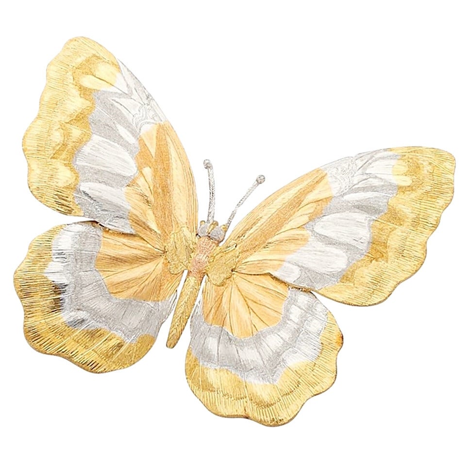 Buccellati Tricolor Gold Butterfly Pin