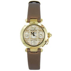 Cartier Lady's Yellow Gold Diamond Pasha Grid Quartz Wristwatch