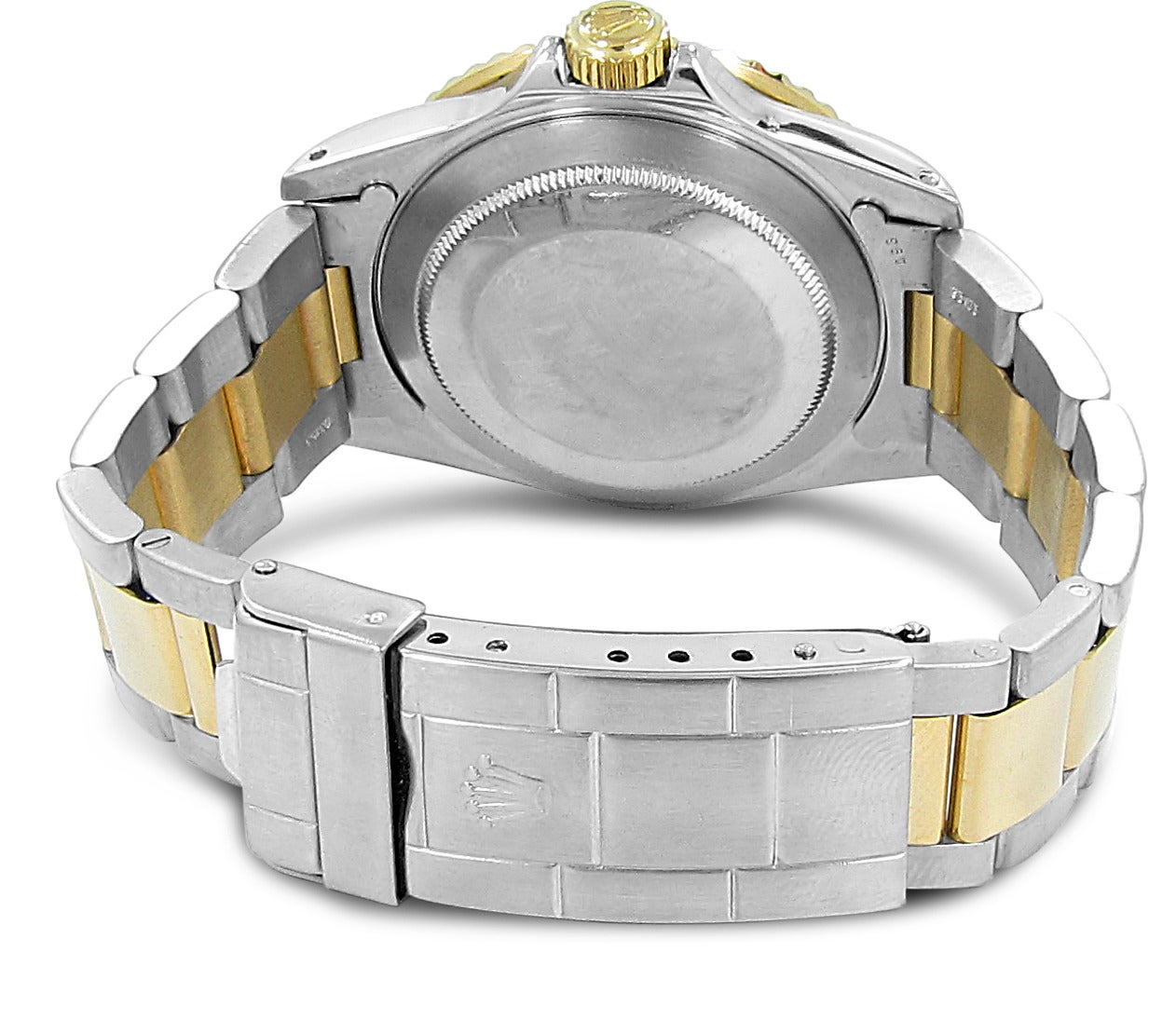Rolex Yellow Gold Stainless Steel Automatic Submariner Wristwatch Ref 16803 In Excellent Condition In Naples, FL