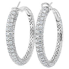 Roberto Coin Diamond Pave Gold Hoop Earrings