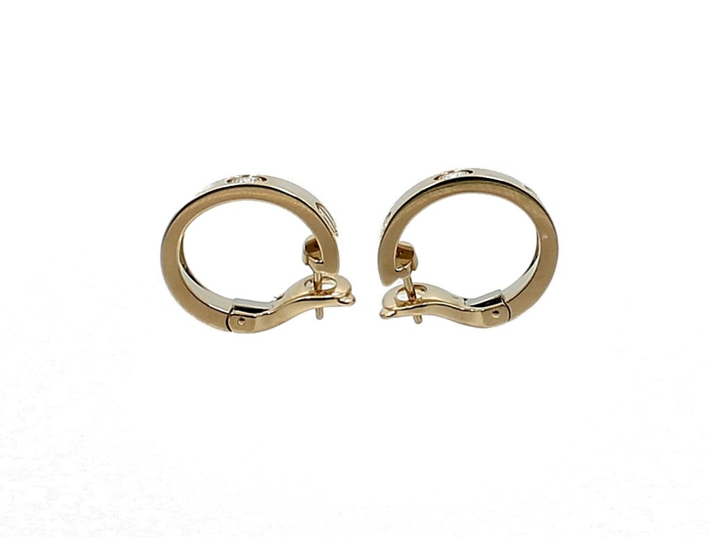Cartier Diamond Gold Love Earrings In Excellent Condition In Naples, FL