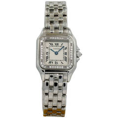Cartier Lady's White Gold Diamond Panthere Quartz Wristwatch Ref WF3091F3