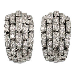 Cartier "Oriane" Diamond Gold Half Hoop Earrings 8