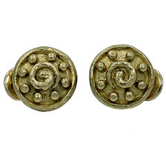 Katy Briscoe Gold Spiral and Dots Earrings