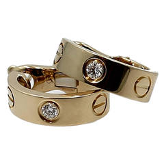 Cartier Diamond Gold Love Earrings