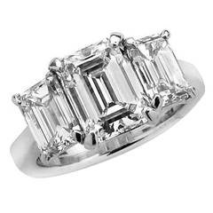 Emerald cut Three Stone Diamond Engagement Ring 2.45ct Center GIA Report 11