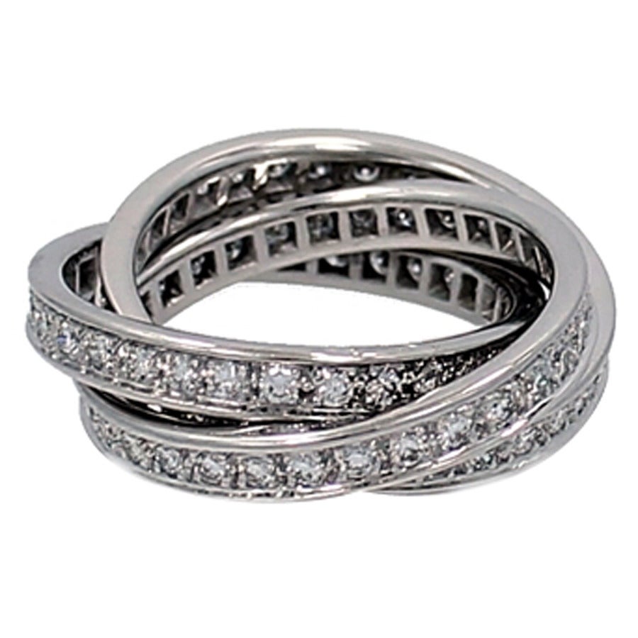 Cartier Trinity White Gold with Diamonds at 1stDibs