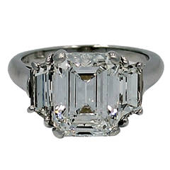 Webb Platinum Engagement Ring 4.00 Carat Emerald Cut F, VS2