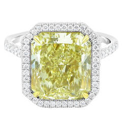 6.25ct Fancy Yellow GIA Report Diamond Engagement Ring in Platinum 5