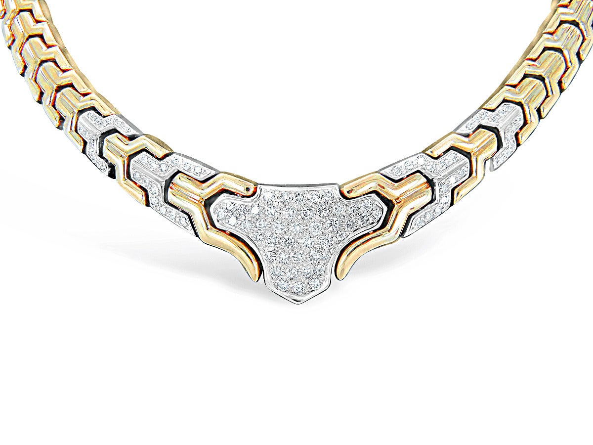 Diamond Gold Link Necklace