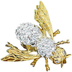 Bumble Bee Brooch with Diamonds