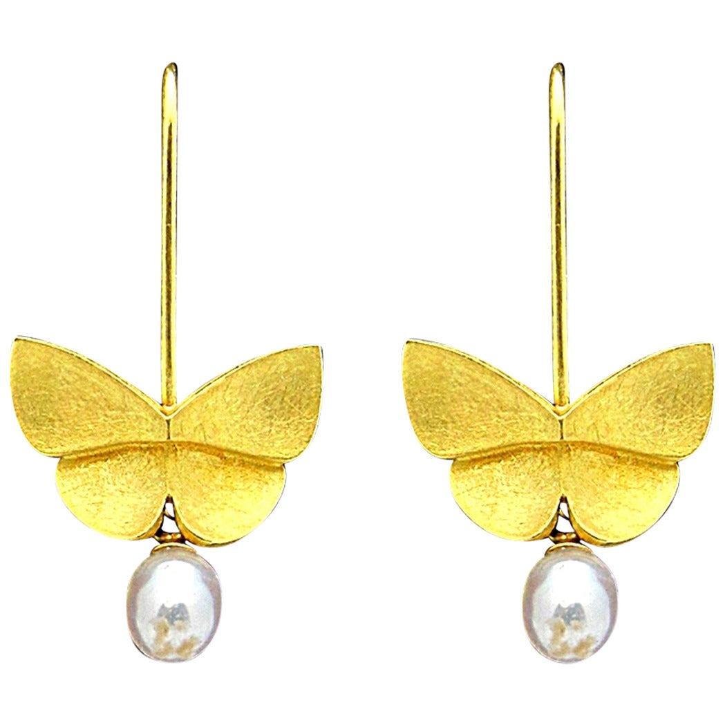 Tiffany & Co. Butterfly and Pearl Dangle Earrings
