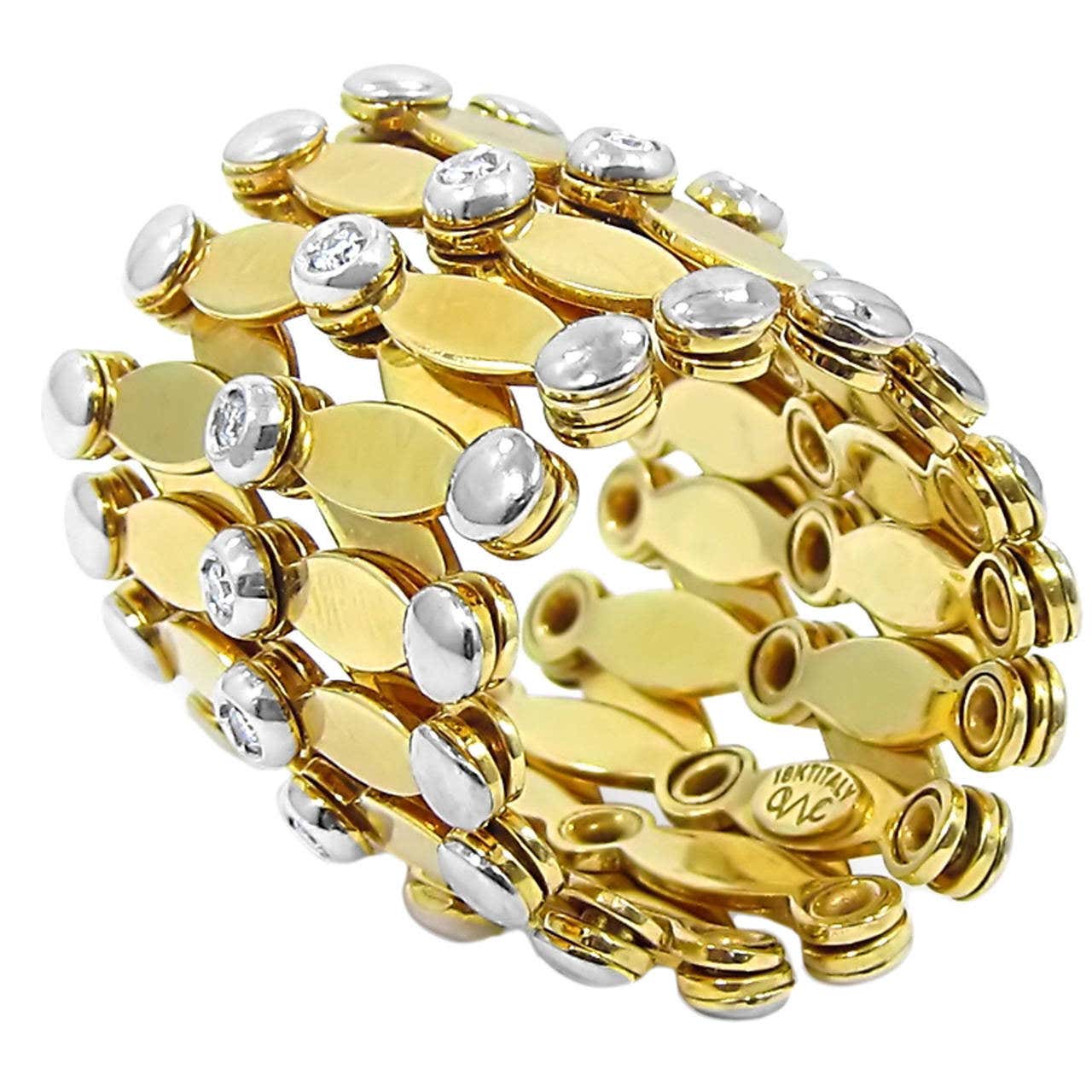Diamond Gold Expandable Bracelet/Ring For Sale at 1stDibs | expandable ...