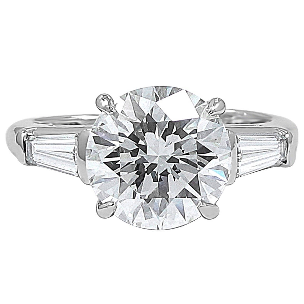 Tiffany & Co. 3.37 Carat Diamond Platinum Engagement Ring
