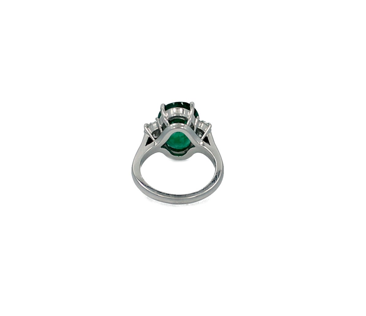 Women's 5.86 Carat Oval Emerald Engagement Ring For Sale