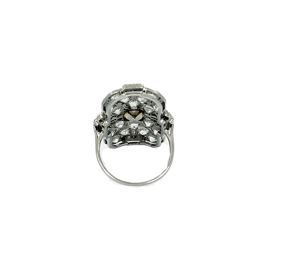 Women's Art Deco Old Mine Cut Diamond Ring For Sale