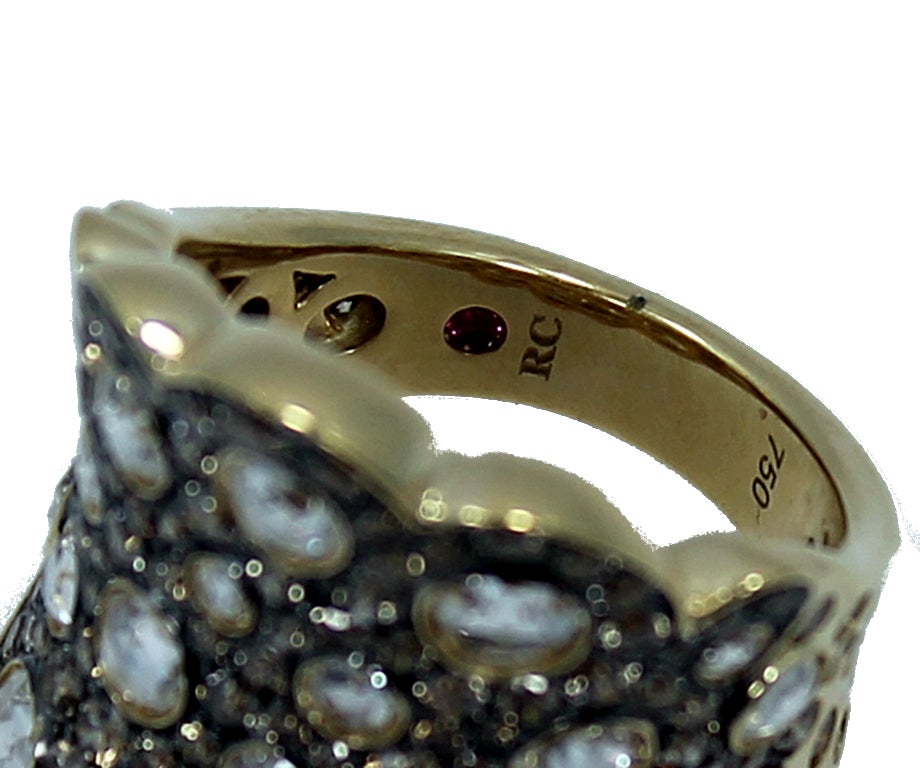 Roberto Coin Fantasia Brown Diamond Gold Ring 2