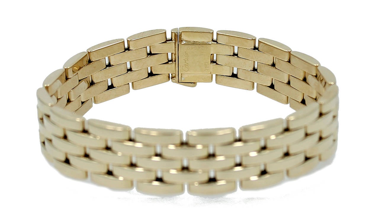 Cartier Maillon Panthere Five Row Bracelet in Yellow Gold. Excellent condition and a truly classic Cartier Piece.