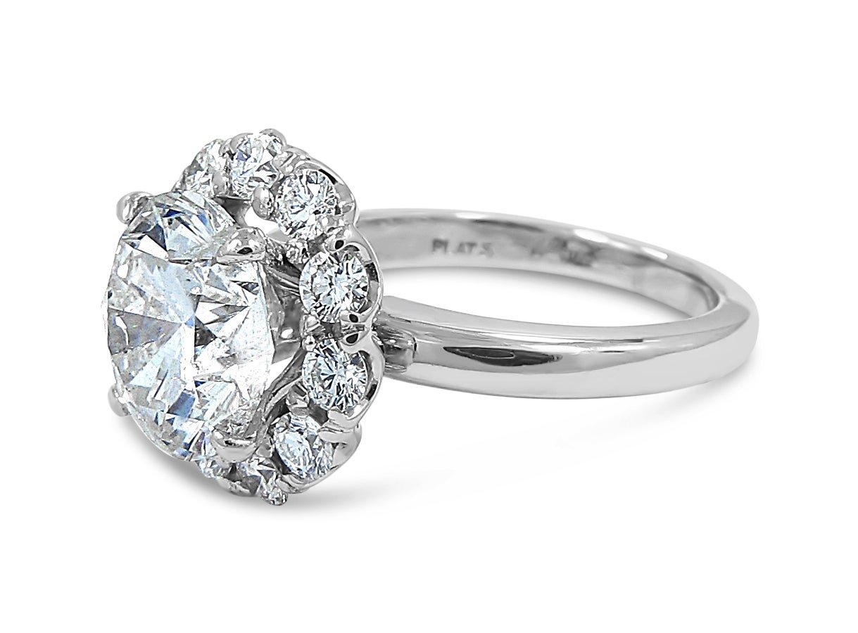 5.08 Carat Certified Diamond Platinum Engagement Ring In Excellent Condition In Naples, FL