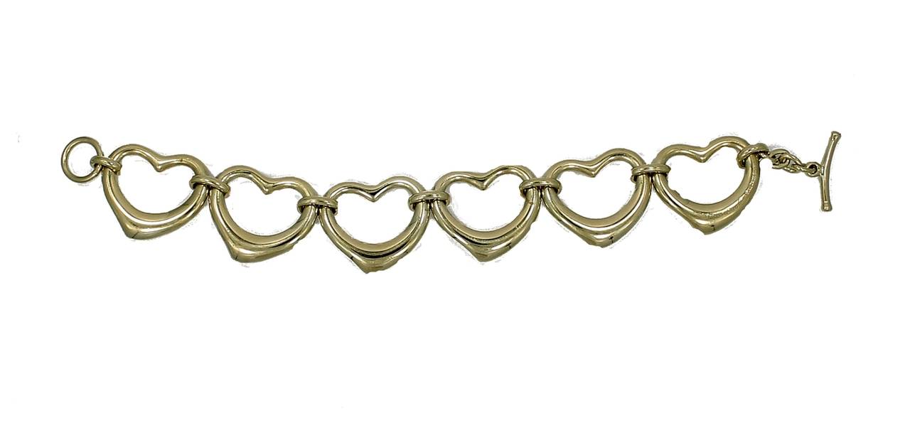 Tiffany & Co. Elsa Peretti Gold Heart Link Bracelet 1