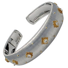 Buccellati Macri Diamond Gold Cuff Bracelet